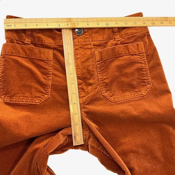 Maeve The Colette Corduroy Pants Womens 29P Orange Cropped Wide Leg Petite - Picture 8 of 10